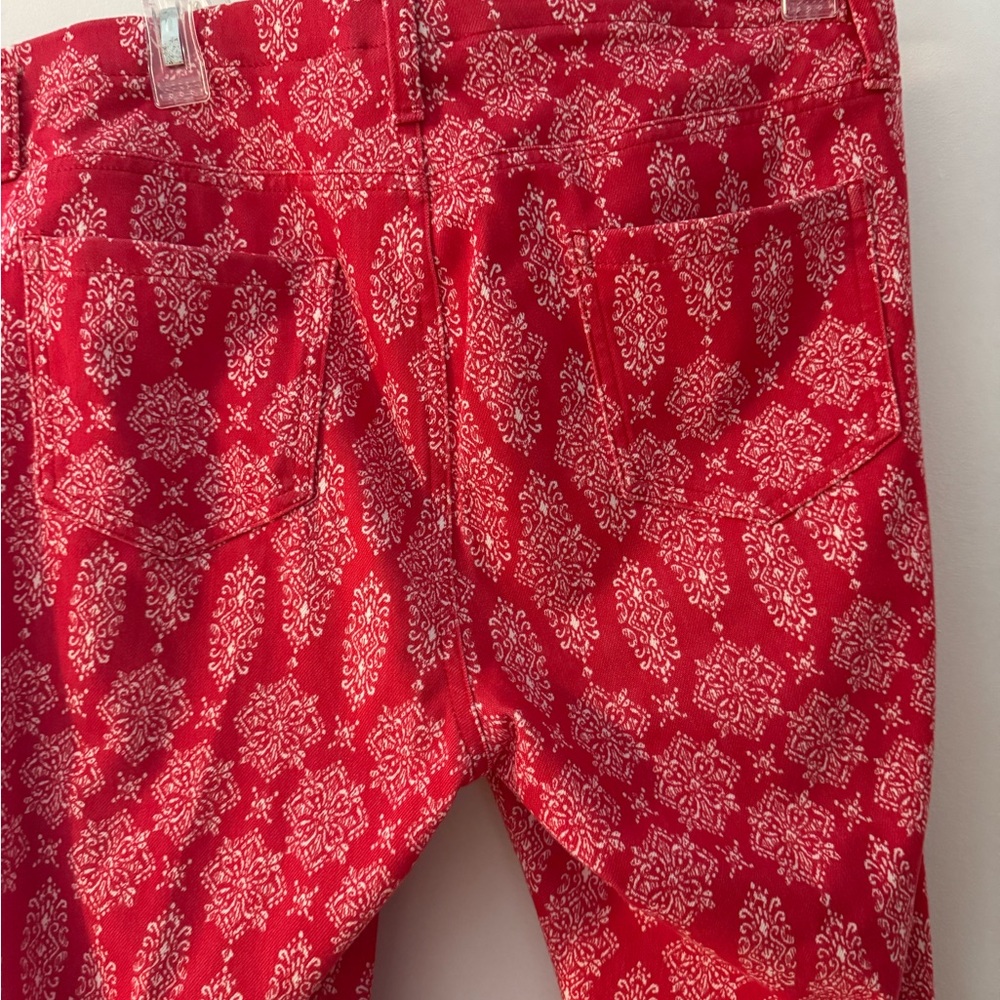 Red Patterned Capri Jeans faded glory